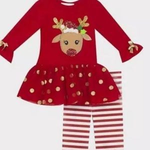 RARE EDITIONS CHRISTMAS  REINDEER & LEGGINGS SET